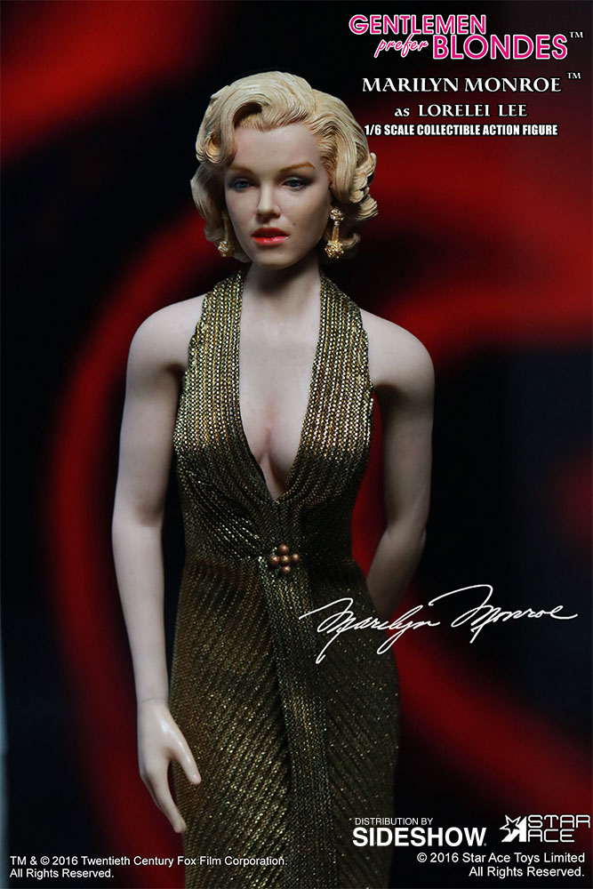 STAR ACE - Marilyn Monroe from “Gentlemen Prefer Blondes" Marilyn-monroe-as-lorelei-lee-gold-dress-version-sixth-scale-star-ace-902838-05