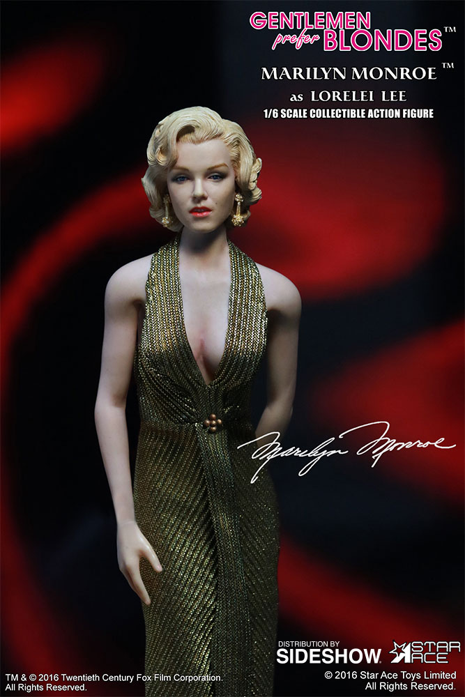 STAR ACE - Marilyn Monroe from “Gentlemen Prefer Blondes" Marilyn-monroe-as-lorelei-lee-gold-dress-version-sixth-scale-star-ace-902838-07