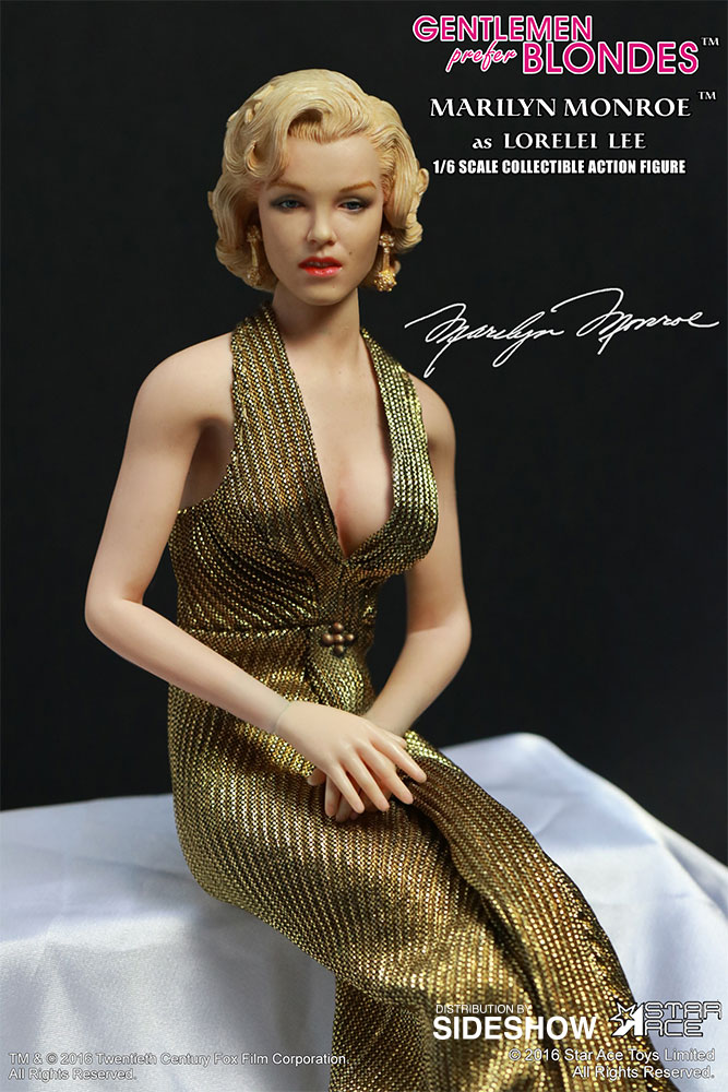 STAR ACE - Marilyn Monroe from “Gentlemen Prefer Blondes" Marilyn-monroe-as-lorelei-lee-gold-dress-version-sixth-scale-star-ace-902838-15