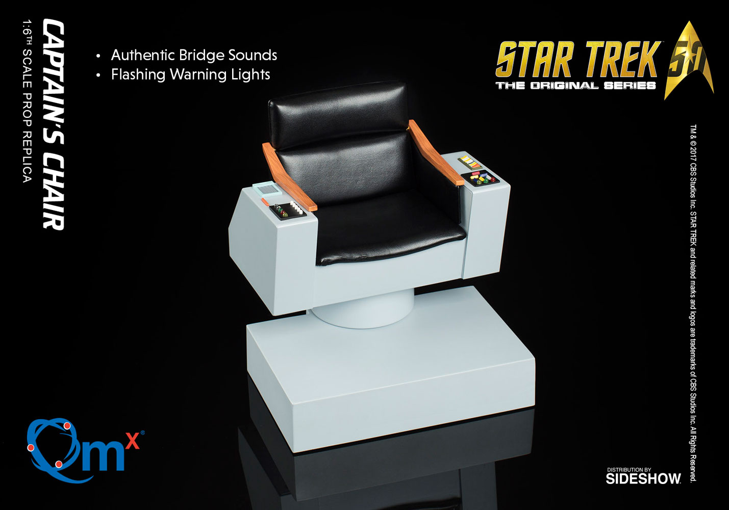 QUANTUM MECHANIX - STAR TREK TOS - CAPTAIN'S CHAIR FX REPLICA Star-trek-captains-chair-sixth-scale-qmx-903068-01