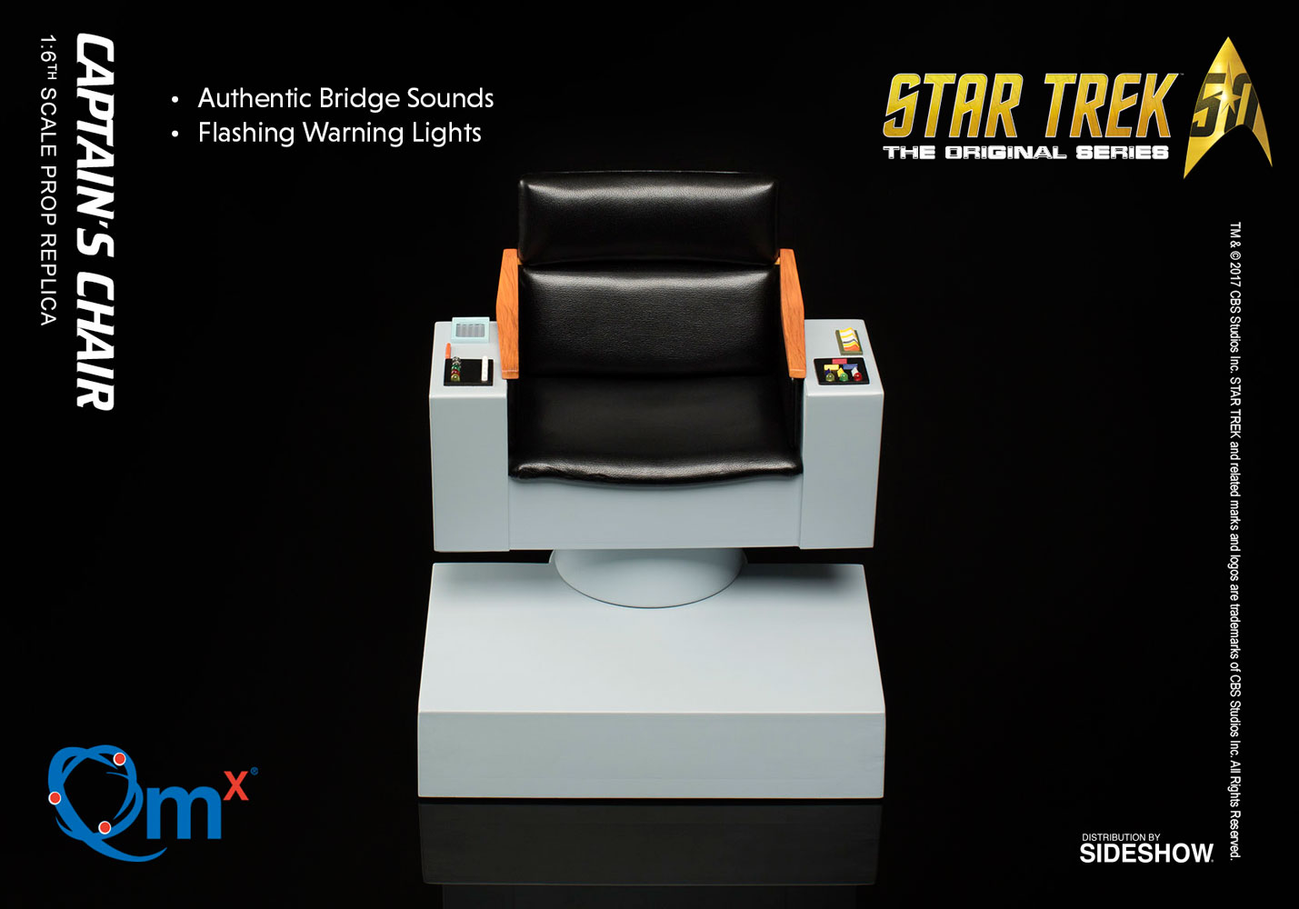 QUANTUM MECHANIX - STAR TREK TOS - CAPTAIN'S CHAIR FX REPLICA Star-trek-captains-chair-sixth-scale-qmx-903068-04