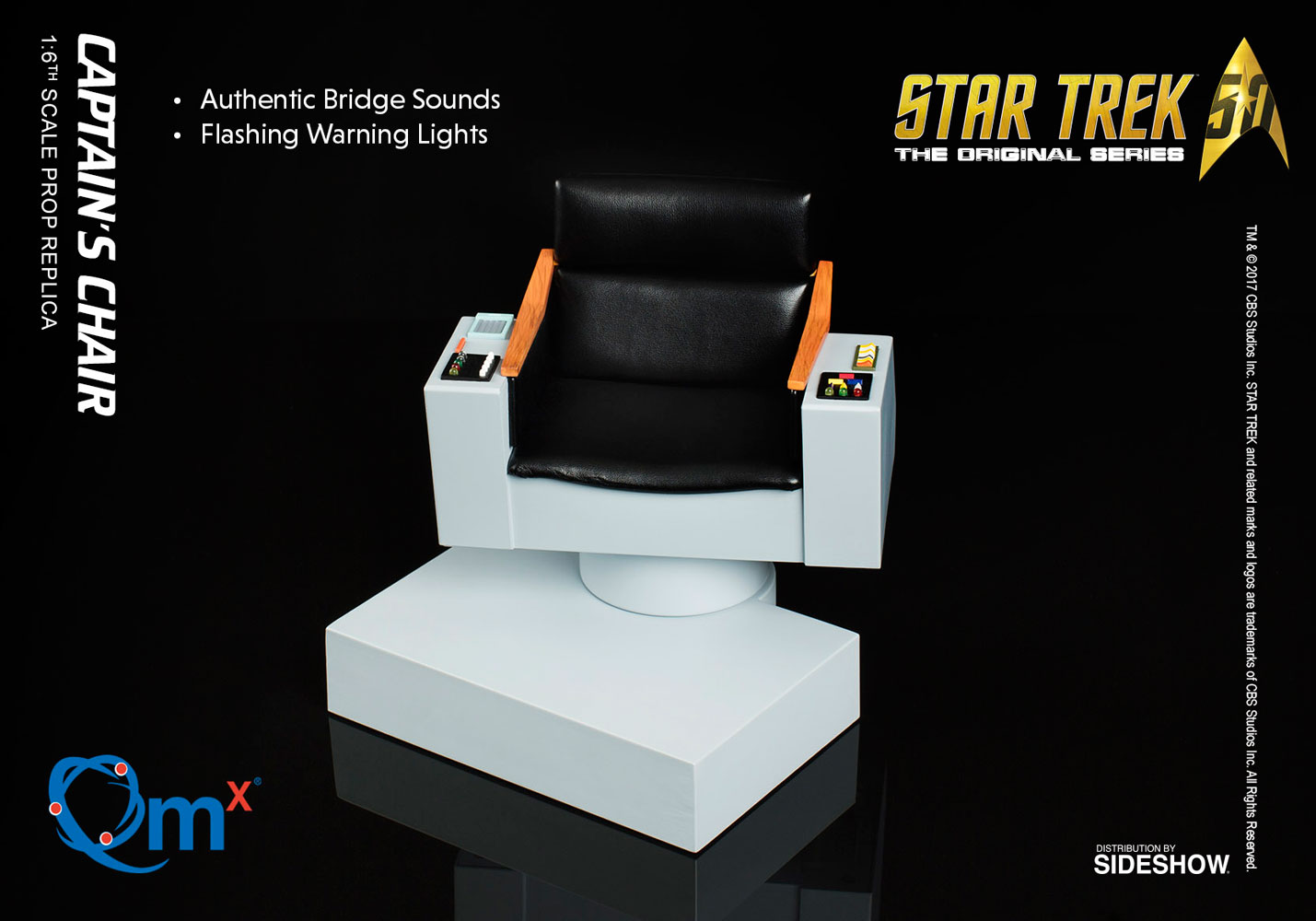QUANTUM MECHANIX - STAR TREK TOS - CAPTAIN'S CHAIR FX REPLICA Star-trek-captains-chair-sixth-scale-qmx-903068-06