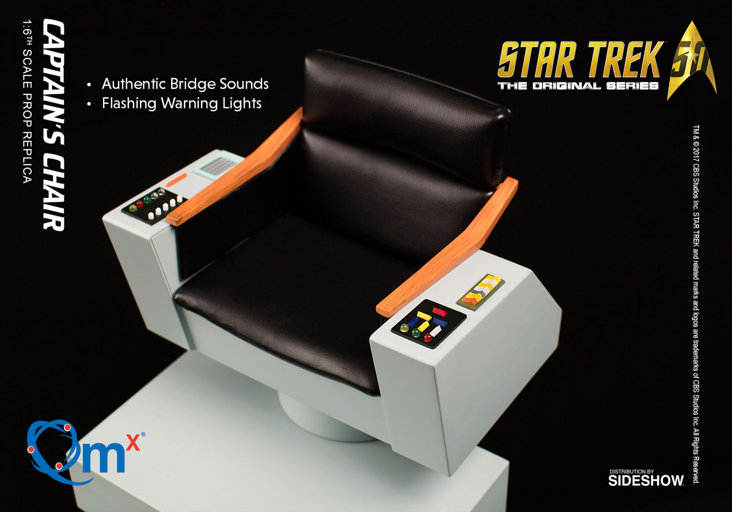 QUANTUM MECHANIX - STAR TREK TOS - CAPTAIN'S CHAIR FX REPLICA Star-trek-captains-chair-sixth-scale-qmx-903068-07