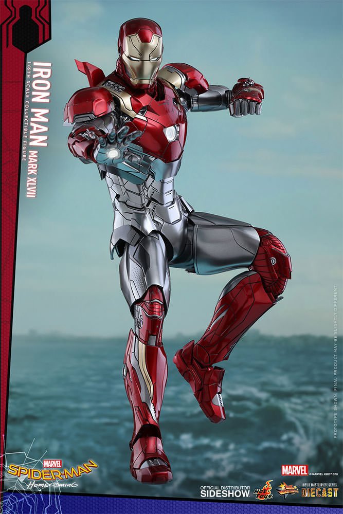 SPIDERMAN HOME COMING - IRON MAN  Mark XLVII (Diecast) Marvel-spider-man-homecoming-iron-man-mark-xlvii-sixth-scale-hot-toys-903079-02