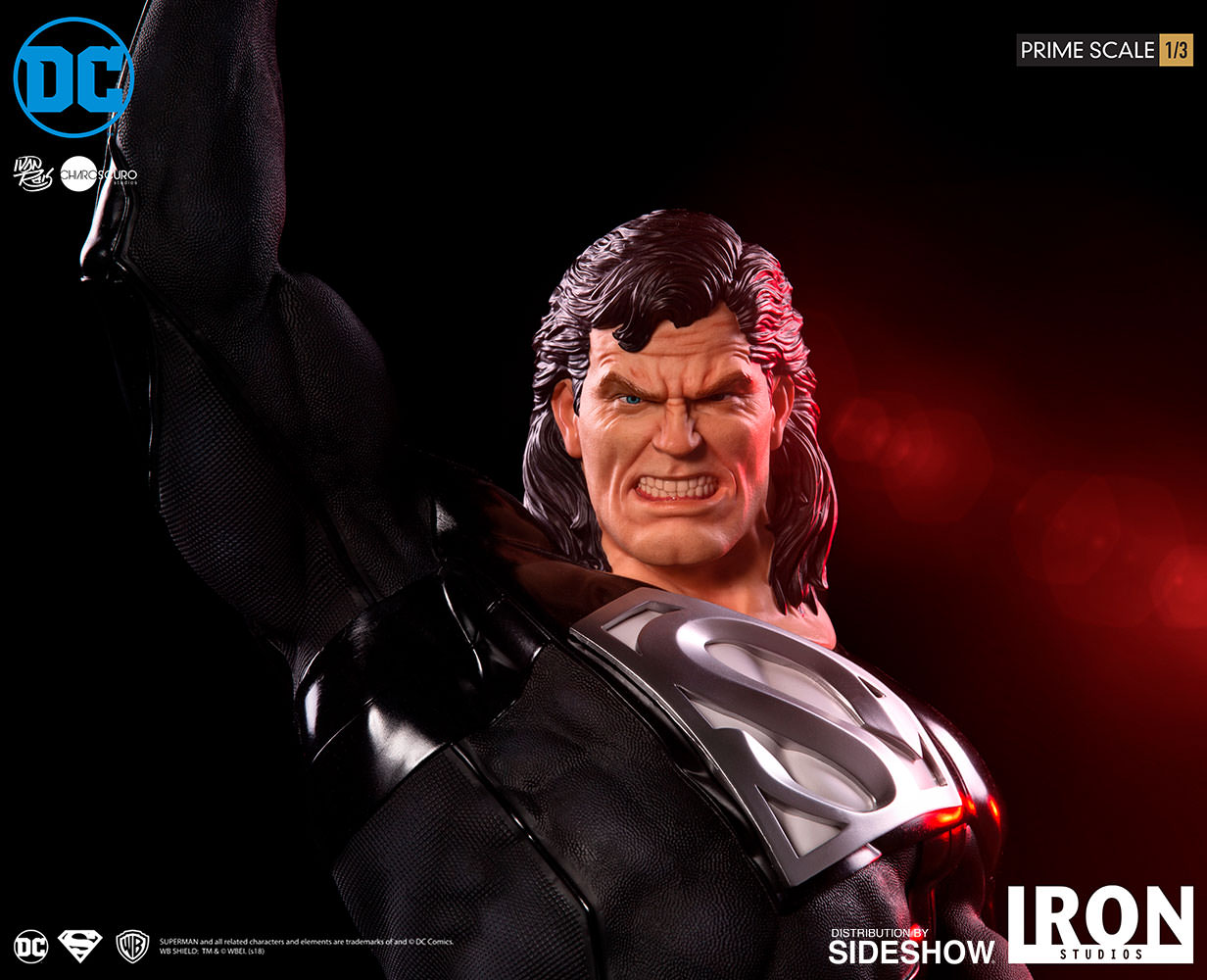 Superman Sideshow Iron Studios Statue Black Suit 
